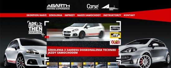 Strona internetowa dla szkoły Abarth Driving Experience